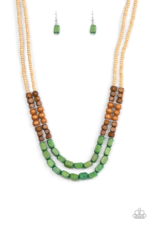 Paparazzi Jewelry Bermuda Bellhop - Green Necklace - Pure Elegance by Kym