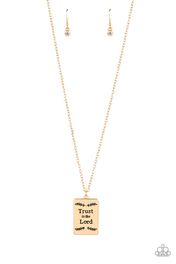 Paparazzi Jewelry All About Trust - Gold Necklace - Pure Elegance by Kym