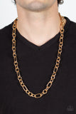 Paparazzi Ringside Throne - Gold Men's Necklace - Pure Elegance by Kym