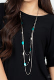 Paparazzi Jewelry Barefoot and Beachbound - Blue Necklace - Pure Elegance by Kym