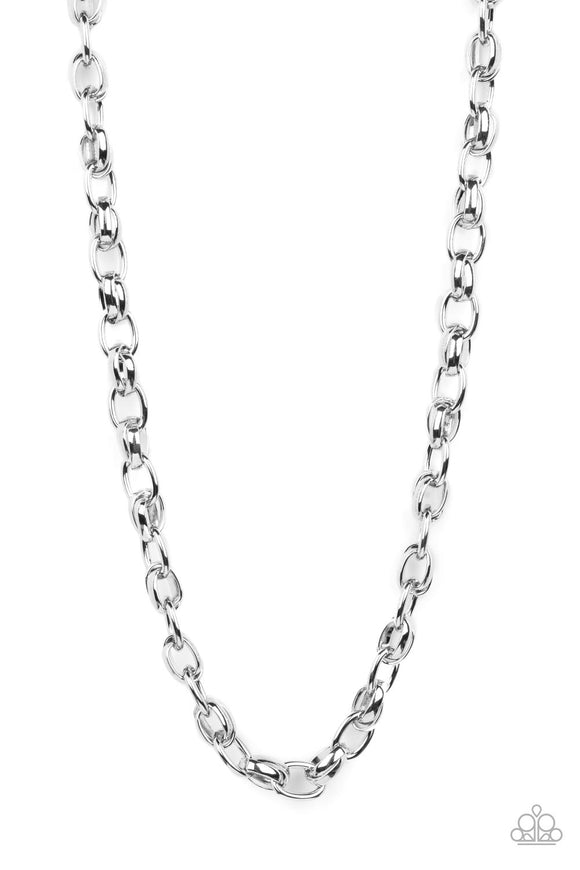 Paparazzi Jewelry Rookie of the Year - Silver Men's Necklace - Pure Elegance by Kym