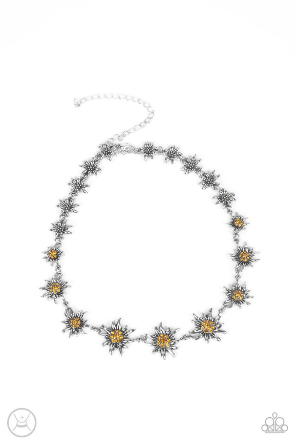 Paparazzi Jewlery Get Up and GROW - Yellow (Choker) Necklace - Pure Elegance by Kym