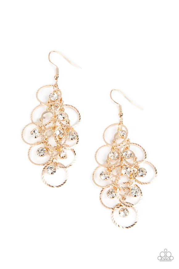 Paparazzi Jewelry Head Rush - Gold Earring - Pure Elegance by Kym