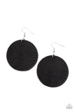 Paparazzi Jewelry Leathery Loungewear - Black Earrings - Pure Elegance by Kym