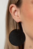 Paparazzi Jewelry Leathery Loungewear - Black Earrings - Pure Elegance by Kym
