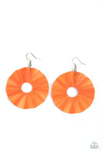 Paparazzi Jewelry Fan the Breeze - Orange Earring - Pure Elegance by Kym
