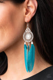 Paparazzi Jewelry Pretty in PLUMES - Blue Earrings - Pure Elegance by Kym