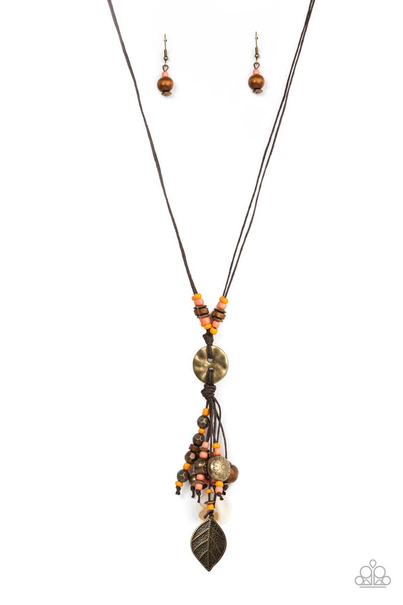 Paparazzi Jewelry Knotted Keepsake - Orange Necklace - Pure Elegance by Kym