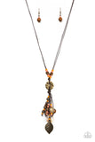Paparazzi Jewelry Knotted Keepsake - Orange Necklace - Pure Elegance by Kym
