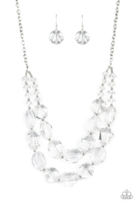 Paparazzi Jewelry Icy Illumination - White Necklace - Pure Elegance by Kym