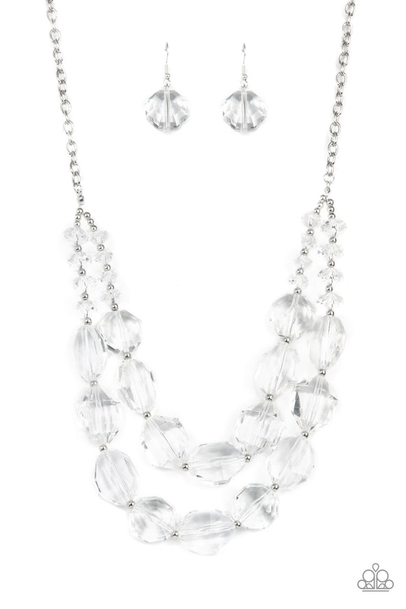 Paparazzi Jewelry Icy Illumination - White Necklace - Pure Elegance by Kym