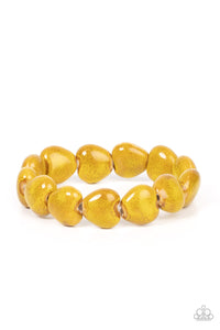 Paparazzi Jewelry GLAZE a Trail - Yellow Bracelet - Pure Elegance by Kym