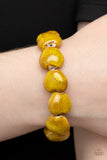 Paparazzi Jewelry GLAZE a Trail - Yellow Bracelet - Pure Elegance by Kym