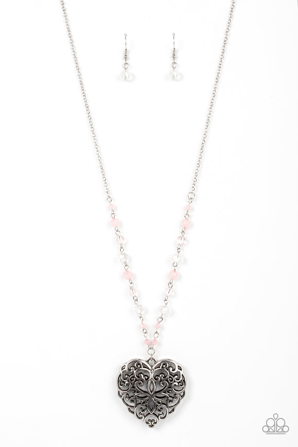 Paparazzi Jewelry Doting Devotion - Pink Necklace - Pure Elegance by Kym