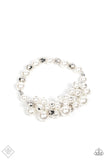 Paparazzi Jewelry Elegantly Exaggerated - White Bracelet - Pure Elegance by Kym