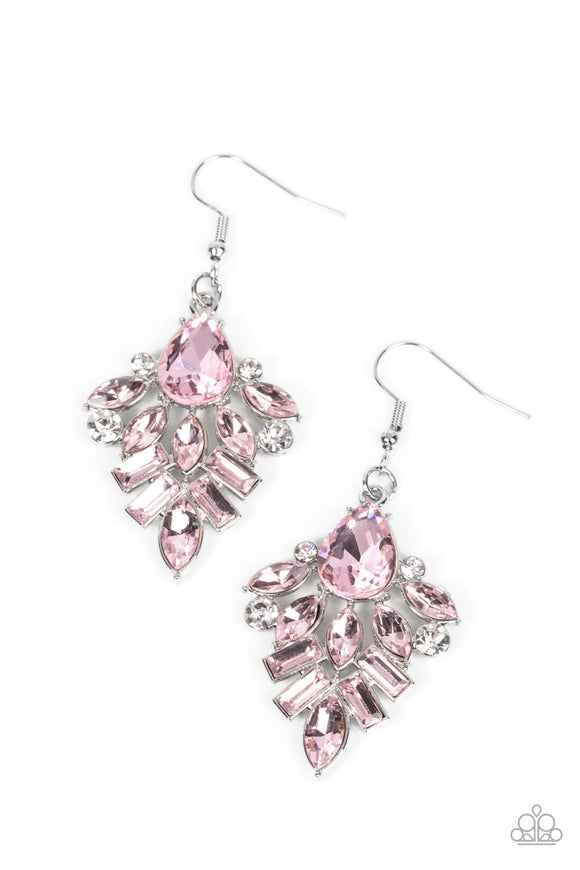 Paparazzi Jewelry Stellar-escent Elegance - Pink Earrings - Pure Elegance by Kym