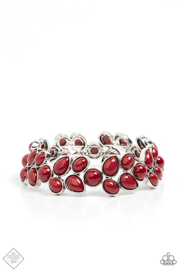 Paparazzi Jewelry Marina Romance - Red Bracelet - Pure Elegance by Kym