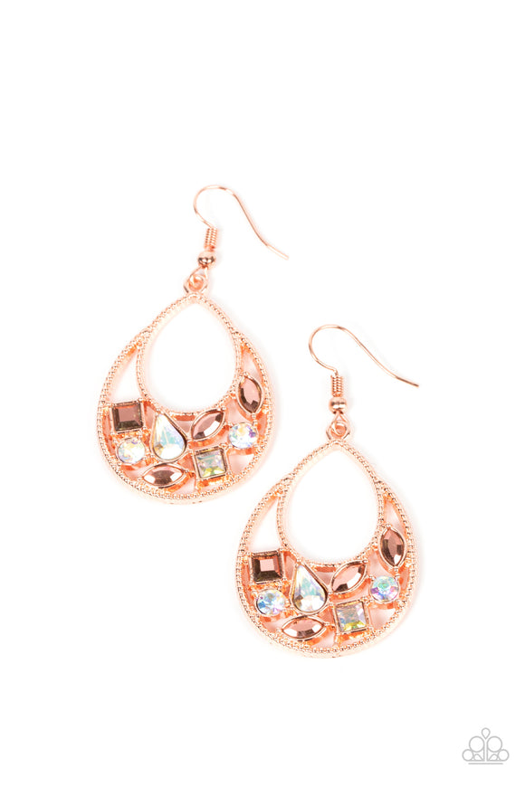 Paparazzi Jewelry Regal Recreation - Copper Earring - Pure Elegance by Kym