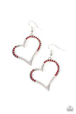 Paparazzi Jewelry Tenderhearted Twinkle - Red Earring - Pure Elegance by Kym