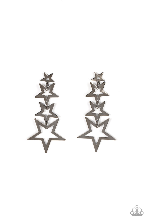 Paparazzi Jewelry Superstar Crescendo - Black Earrings - Pure Elegance by Kym