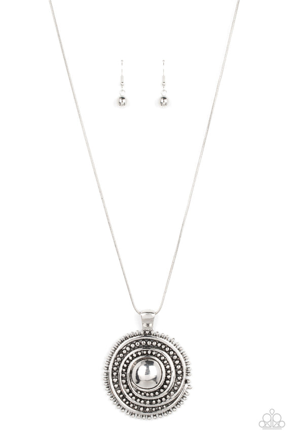 Paparazzi Jewelry Solar Swirl - Silver Necklace - Pure Elegance by Kym