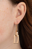 Paparazzi Jewelry Blazing Buckles - Gold Earrings - Pure Elegance by Kym