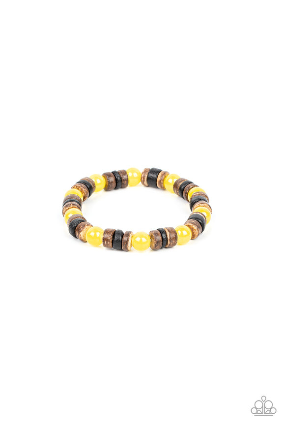 Paparazzi Jewelry Durango Drifter - Yellow Bracelet - Pure Elegance by Kym