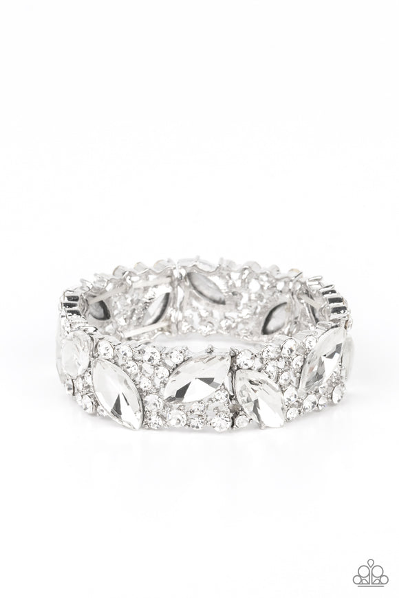 Paparazzi Jewelry Full Body Chills - White Bracelet - Pure Elegance by Kym