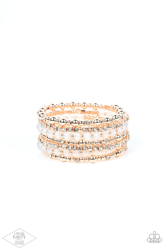 Paparazzi Jewelry ICE Knowing You - Rose Gold Bracelet - Pure Elegance by Kym