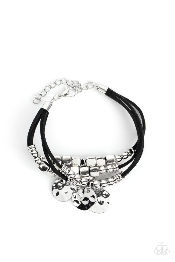 Paparazzi Jewelry Token Trek - Black Bracelet - Pure Elegance by Kym