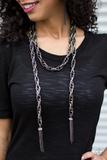 Paparazzi Accessories SCARFed for Attention Gunmetal Necklace - Pure Elegance by Kym