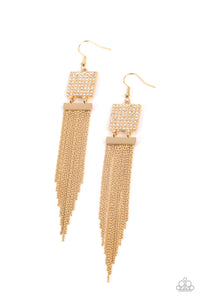Paparazzi Jewelry Dramatically Deco - Gold Earrings  (LOP) - Pure Elegance by Kym