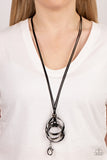 Paparazzi Jewelry Harmonious Hardware - Black Necklace - Pure Elegance by Kym