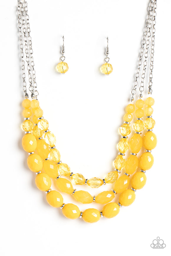 Paparazzi Jewelry Tropical Hideaway - Yellow Necklace - Pure Elegance by Kym