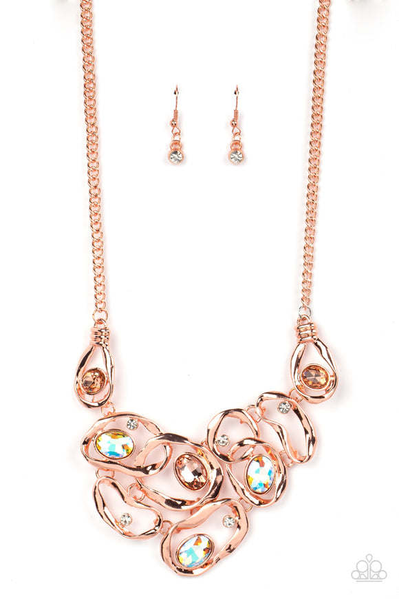 Paparazzi Jewelry Warp Speed - Copper Necklace - Pure Elegance by Kym