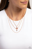 Paparazzi Jewelry Trendy Twinkle - Copper Necklace - Pure Elegance by Kym