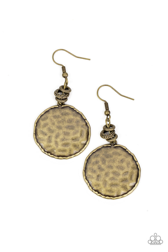 Paparazzi Jewelry Prehistoric Perfection - Brass Earrings - Pure Elegance by Kym