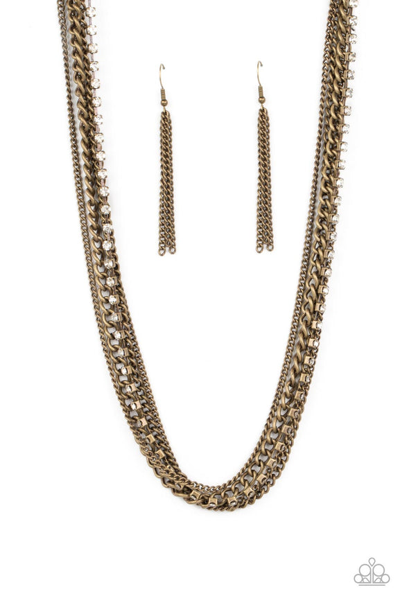 Paparazzi Jewelry Free to CHAINge My Mind - Brass Necklace - Pure Elegance by Kym