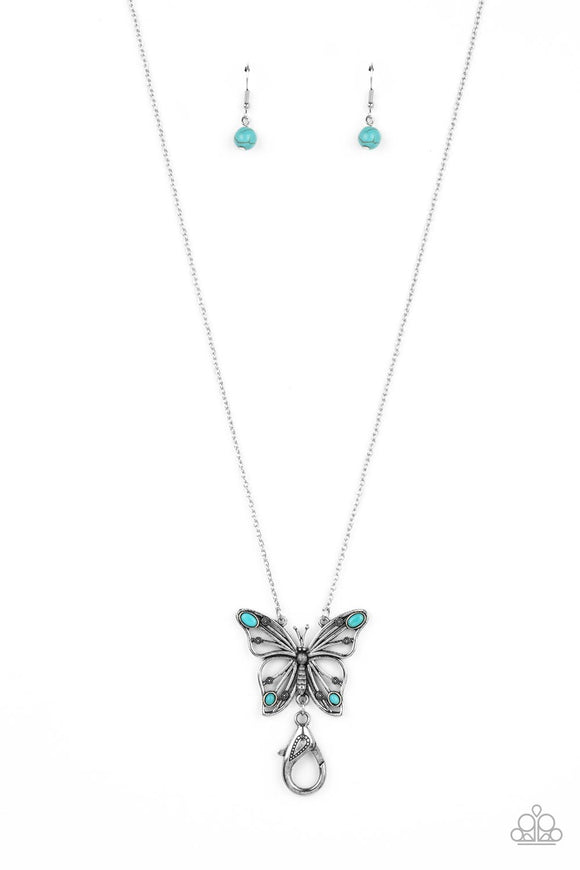 Paparazzi Jewelry Badlands Butterfly - Blue Necklace - Pure Elegance by Kym