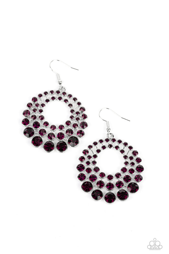 Paparazzi Jewelry So Self-GLOW-rious - Purple Earrings - Pure Elegance by Kym