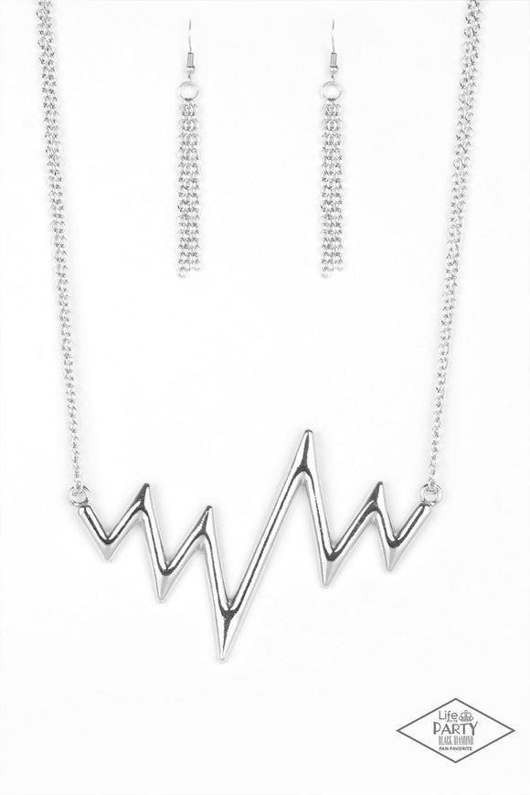 Paparazzi Accessories In A Heartbeat Silver Necklace - Pure Elegance by Kym
