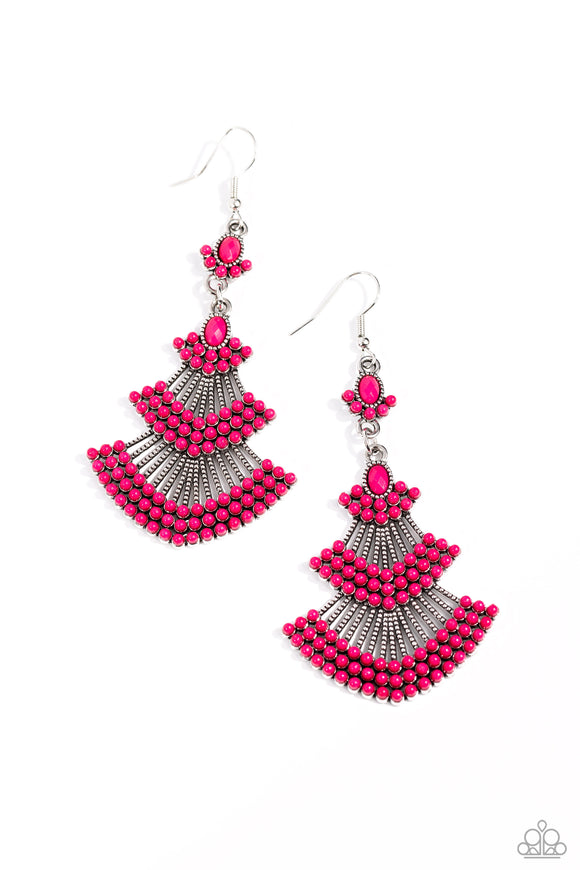 Paparazzi Jewelry Eastern Expression - Pink Earrings - Pure Elegance by Kym