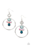 Paparazzi Jewelry Geometric Glam - Blue Earrings - Pure Elegance by Kym