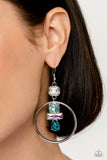 Paparazzi Jewelry Geometric Glam - Blue Earrings - Pure Elegance by Kym