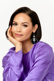 Paparazzi Jewelry Geometric Glam - Blue Earrings - Pure Elegance by Kym