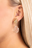 Paparazzi Jewelry Stellar Shooting Star - Gold Earrings - Pure Elegance by Kym