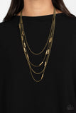 Paparazzi Jewelry Metallic Monarch - Brass Necklace - Pure Elegance by Kym
