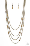 Paparazzi Jewelry Metallic Monarch - Brass Necklace - Pure Elegance by Kym