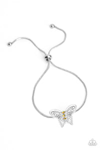Paparazzi Jewelry Wings of Wonder - Yellow Bracelet - Pure Elegance by Kym