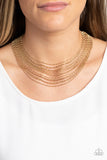 Paparazzi Jewelry Cascading Chains - Gold Necklace - Pure Elegance by Kym